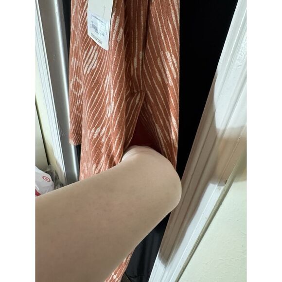 a.n.a. a new approach Orange linen blend sleeveless midi dress pocket Boho - Picture 4 of 7